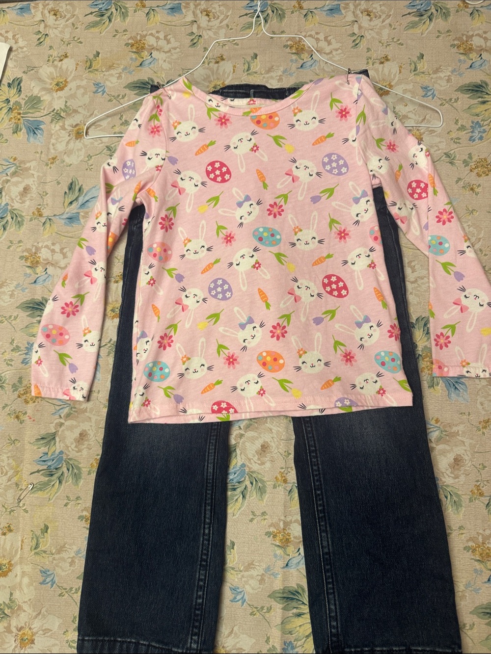 The Children's Place Pink Bunny & Easter Egg Print Long Sleeve Tee